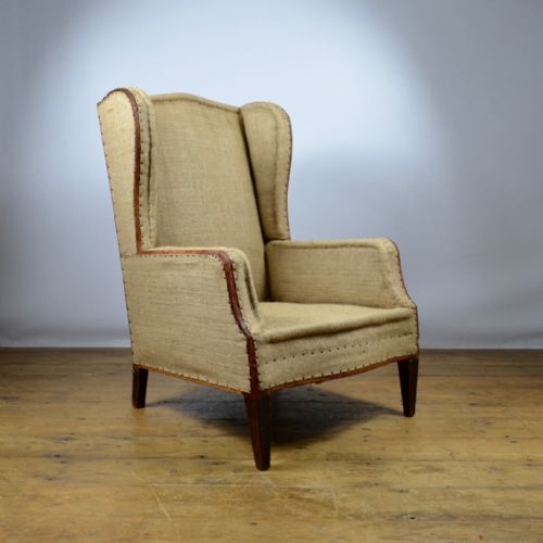 English Edwardian Wing Chair, Reupholstery Included