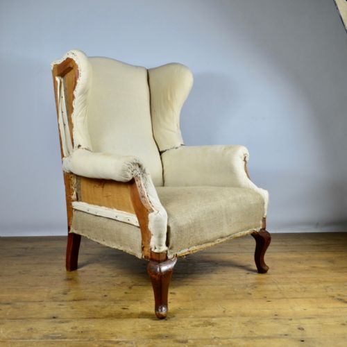 English Wing Chair, Reupholstery Included - C237