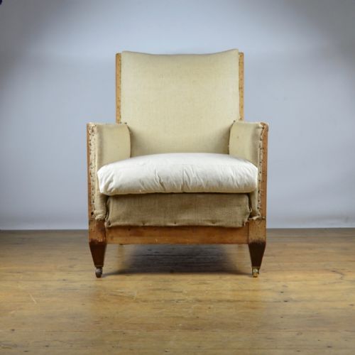 Large Edwardian Library Chair - Reupholstery Inc. - C216