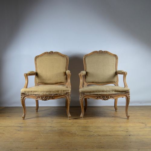 Pair French Fauteuil - Reupholstery Included - C135