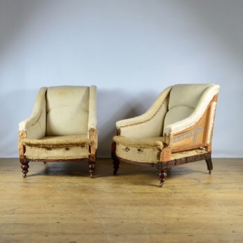 Pair of English Armchairs - Reupholstery Inc. - C282