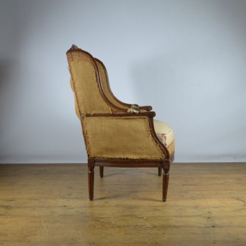 Oak French Bergere Chair - Reupholstery Inc. C857