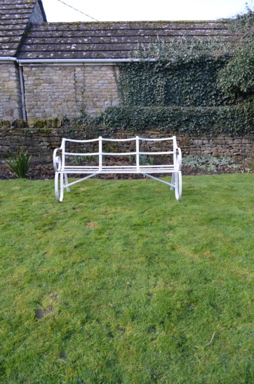 Edwardian Wrought Iron Garden Bench - Go38