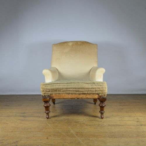 fig 1. SHAPED ENGLISH ARMCHAIR, REUPHOLSTERY INC - C309