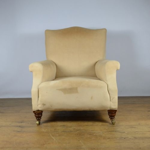fig 1. 19th CENTURY ENGLISH ARMCHAIR - REUPHOLSTERY INC - C312