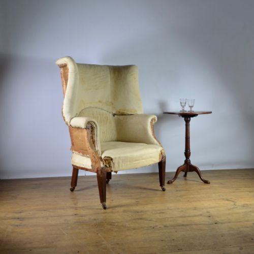 19th Century Barrel Back Wing Chair - Reup. Inc.- C313