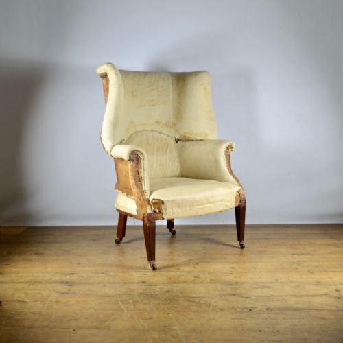 fig 1. 19th CENTURY BARREL BACK WING CHAIR - REUP. INC.- C313