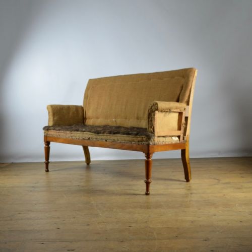fig 1. 19th CENTURY FRENCH HALL SEAT - REUPHOLSTERY INC.