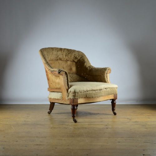 fig 1. 19TH CENTURY LIBRARY CHAIR - REUPHOLSTERY INCLUDED