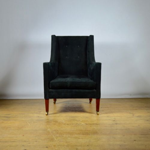 Black Suede Library Chair