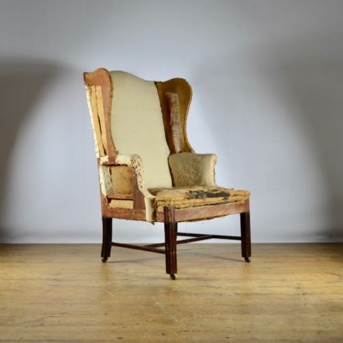 fig 1. ENGLISH WING CHAIR - REUPHOLSTERY INCLUDED