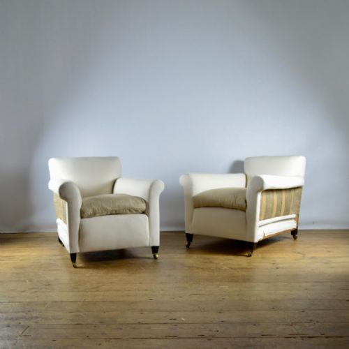 Pair of Edwardian Armchairs - Reupholstery Inc.