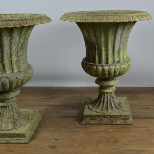 Pair of 19th Century Campana Garden Urns