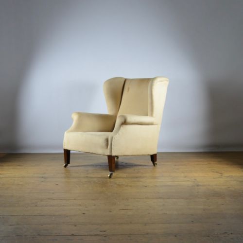 Small English Winged Armchair - Reupholstery Inc.