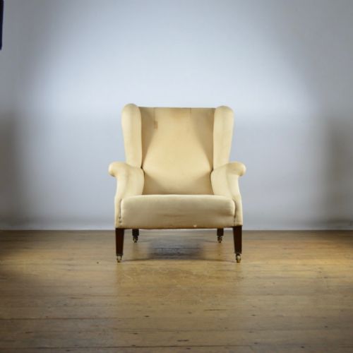 fig 1. SMALL ENGLISH WINGED ARMCHAIR - REUPHOLSTERY INC.