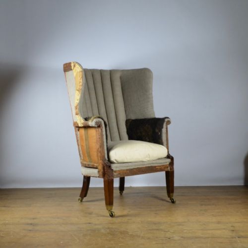 fig 1. ENGLISH RIBBED BARREL BACK CHAIR - REUPHOLSTERY INCLUDED