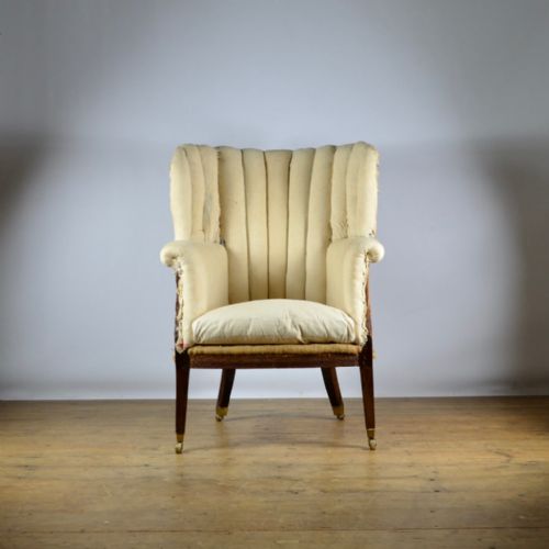 English Ribbed Barrel Back Chair - Reupholstery Inc.
