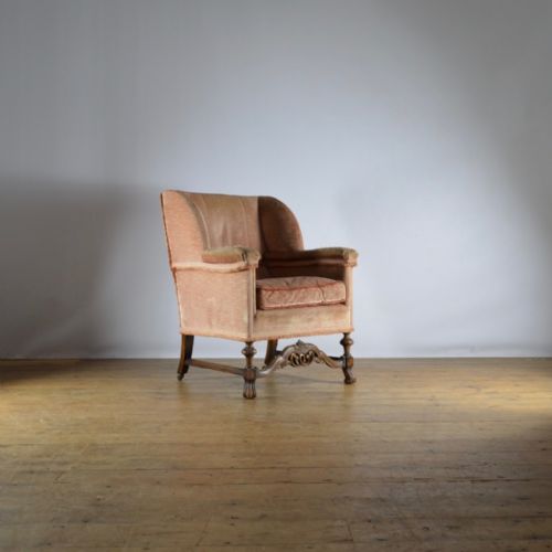 1920'S Walnut Armchair - Full Reupholstery Inc.