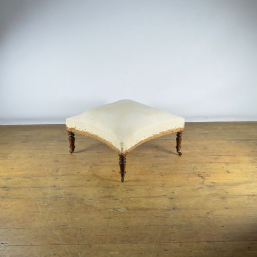 French Concave Footstool - Full Reupholstery Inc.