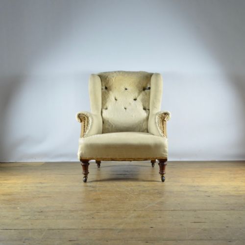 fig 1. 19TH CENTURY ENGLISH WINGED ARMCHAIR - FULL REUPOL. INC.