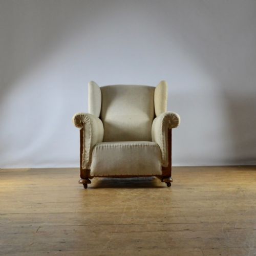 fig 1. 1930'S WINGED ARMCHAIR - FULL REUPHOLSTERY INC.