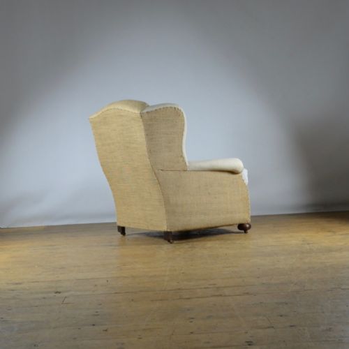 fig 1. PAIR OF WINGED ARMCHAIRS - FULL REUPHOLSTERY INC.