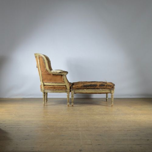 fig 1. FRENCH PAINTED DUCHESSE BRISEE CHAIR - FULL REUPHOLSTERY INC.