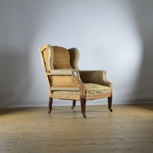 English Winged Armchair - Full Reupholstery Inc.