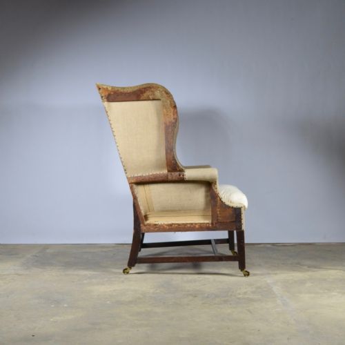 fig 1. Georgian Mahogany Wing Chair Full reupholstery included