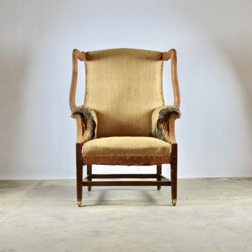 fig 1. Howard and Sons Duke Wing Chair, Full Reupholstery Inc.