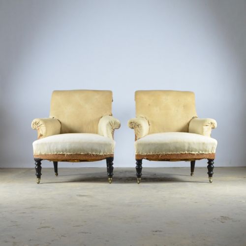 fig 1. Pair of Fauteuil, Full Reupholstery Inc.