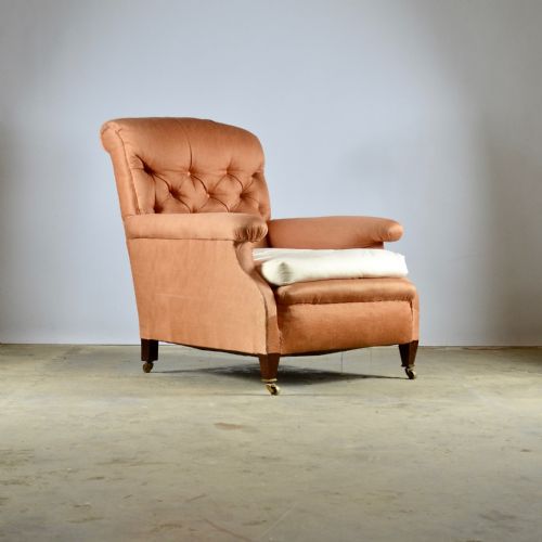 Edwardian English Arm Chair, Full Reupholstery Inc.