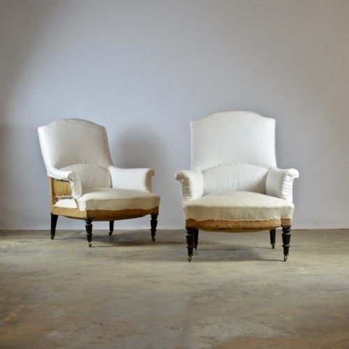 fig 1. Pair of French Fauteuil, Full Reupholstery Inc.