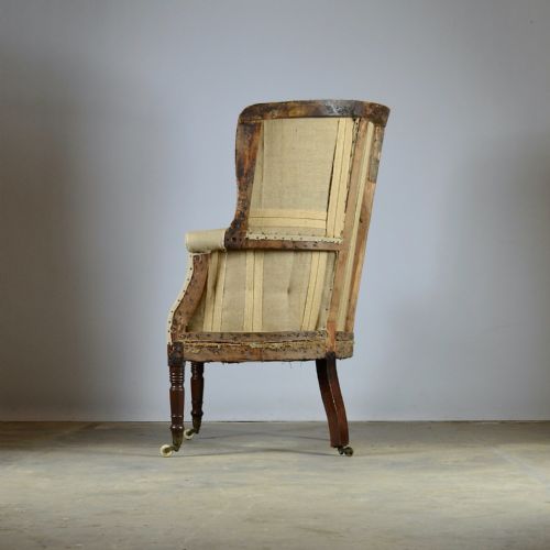 fig 1. 19th Century Barrel Back Chair, Full Reupholstery Inc.