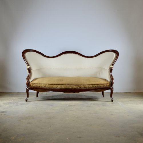 French Mahogany Sofa, Full Reupholstery Inc.