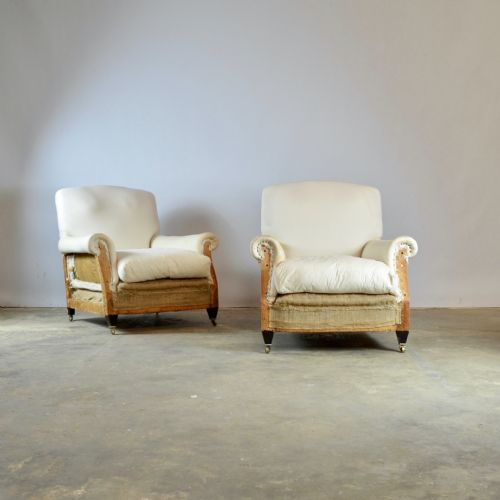 Pair of Edwardian Armchairs, Full Reupholstery Inc.