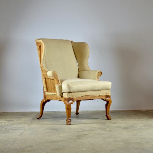 Walnut Wing Chair, Full Reupholstery Inc.