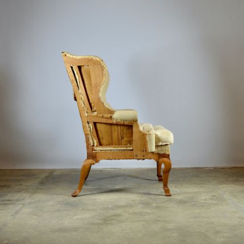 fig 1. Walnut Wing Chair, Full Reupholstery Inc.