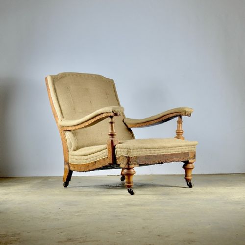 19th Century Walnut Library Chair