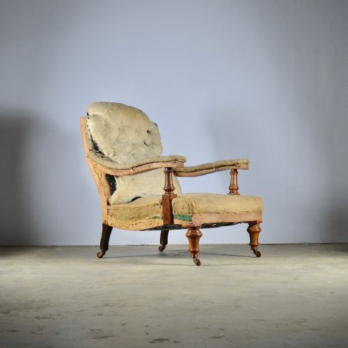 19th Century Open Armed Library Chair