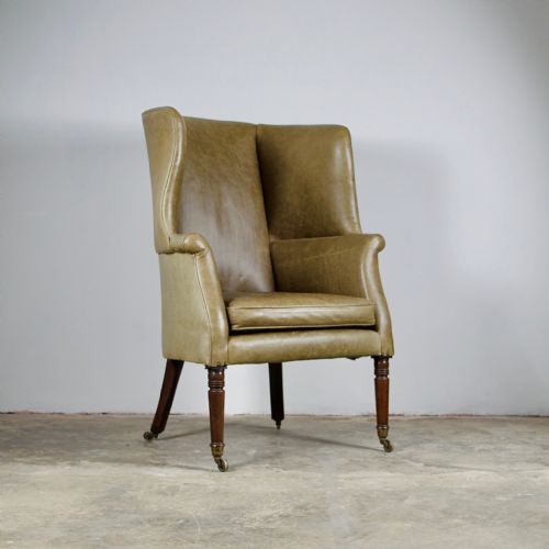English Barrel Back Wing Chair