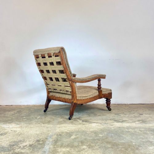 19TH CENTURY OPEN ARM LIBRARY CHAIR - ADDITIONAL PHOTO 3