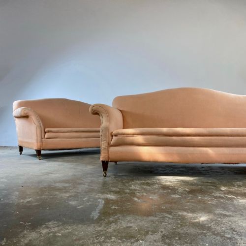 Pair of Scroll Arm Sofas