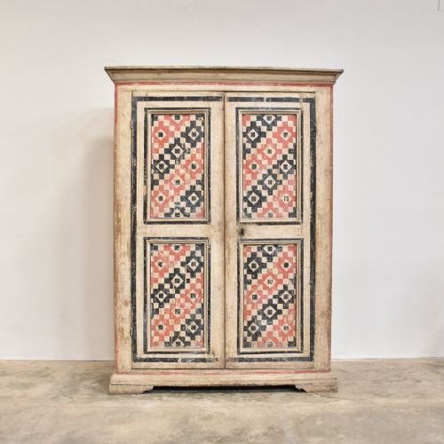 Geometric Painted Italian Cupboard