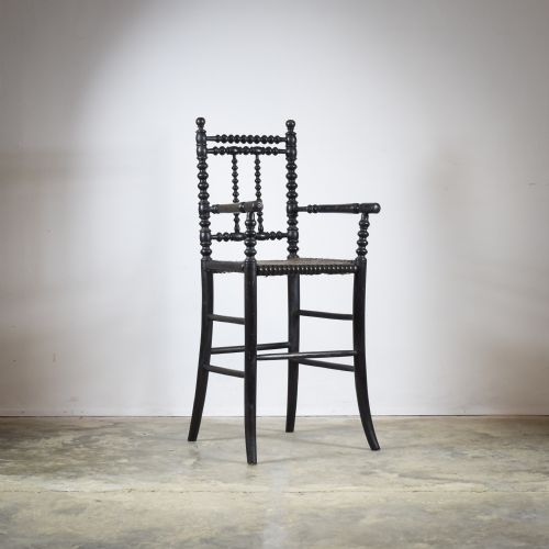 BOBBIN TURNED EBONISED CHILD'S CHAIR