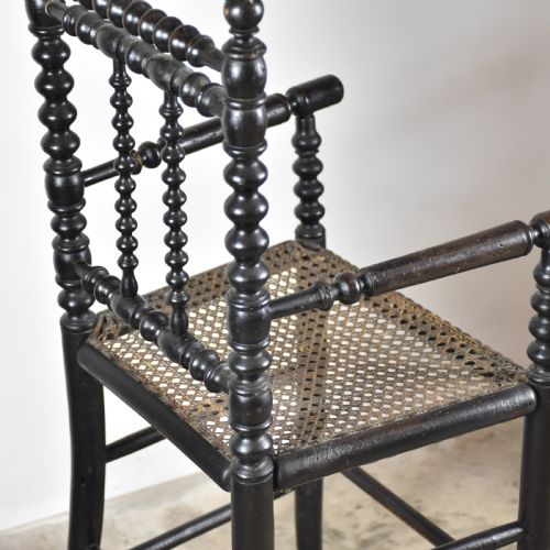 BOBBIN TURNED EBONISED CHILD'S CHAIR - ADDITIONAL PHOTO 3