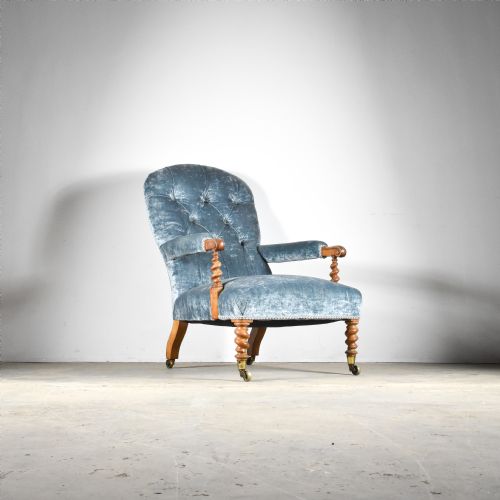 C748 Walnut Open Arm Library Chair