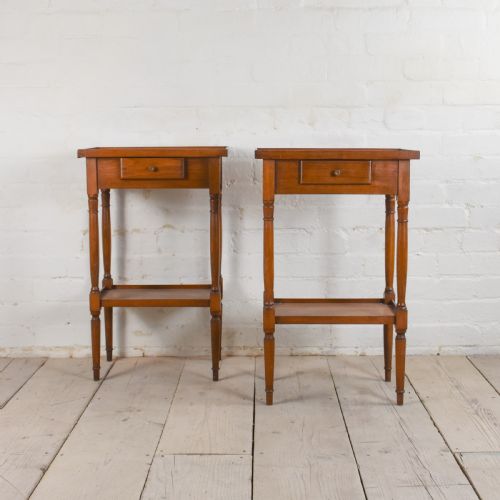 Pair 20th Century French Fruitwood Side Tables