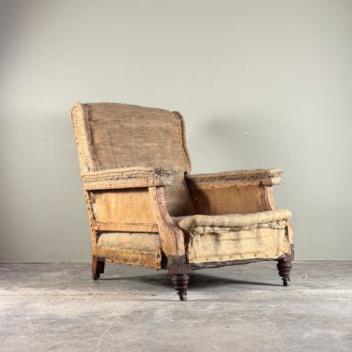 19th Century Flat Arm Library Chair