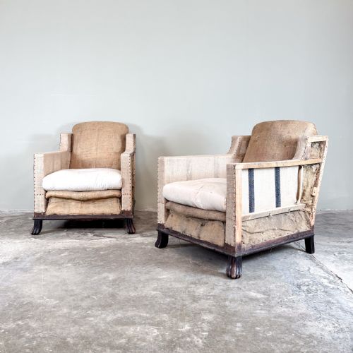 PAIR FRENCH 1920S ARMCHAIRS - ADDITIONAL PHOTO 1
